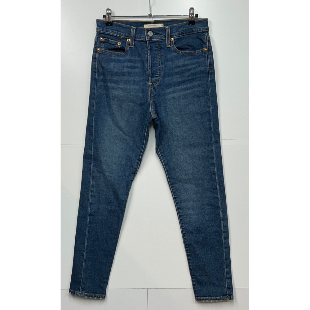 Levis Wedgie Skinny Jeans Womens 29 Dark Wash High Rise Button Fly 52305-0053